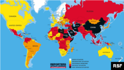 2016年全球新聞自由指數（“無國界記者”組織圖片）