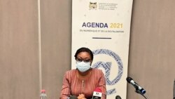 Aurélie Adam Soule Zoumarou, ministre de l'économie numérique et de la digitalisation du Bénin, le 3 septembre 2021. (VOA/Ginette Fleure Adandé)