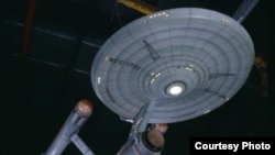 The original model of the Enterprise spacecraft from the television show "Star Trek" is on display at the National Air and Space Museum in Washington.