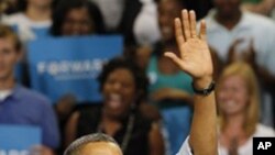5일 리치몬드 소재 버지니아 커먼웰스대학에서 선거유세을하는 바락 오바마 미국 대통령