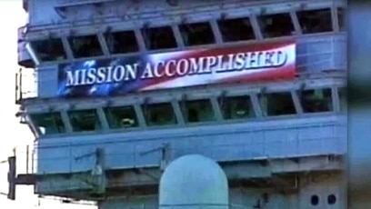 mission accomplished sign