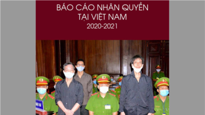 Trang bìa của Báo cáo Nhân quyền Việt Nam mới được Mạng lưới Nhân quyền Việt Nam công bố, trong đó nói gần 300 tù nhân đang bị giam giữ ở quốc gia do Đảng Cộng sản cầm quyền.