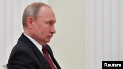 俄羅斯總統普京在克里姆林宮參加會議。 (2019年2月20日)