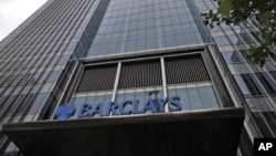 Trụ sở ngân hàng Barclays ở quận tài chính Canary Wharf, London, Anh. 