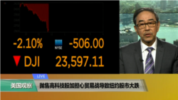VOA连线(方冰)：抛售高科技股加担心贸易战导致纽约股市大跌