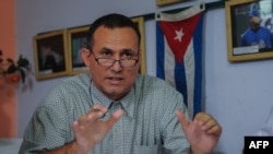 FILE - Cuban opposition leader Jose Daniel Ferrer speaks during a press conference in Havana on May 12, 2016. On Jan. 16, 2025, Ferrer was released from prison after 3½ years.