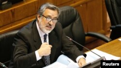 Senator Alejandro Guillier is seen inside the Chilean congress in Valparaiso, Chile, Jan. 10, 2017.