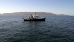 In this March 2021 image provided by Scripps Institution of Oceanography at UC San Diego, the research Vessel Sally Ride is seen off the coast of Santa Catalina Island, California. (Scripps Institution of Oceanography at UC San Diego via AP)