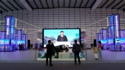 中国浙江乌镇举行的第六届世界互联网大会会场。（2019年10月20日）