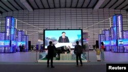 中國浙江烏鎮舉行的第六屆世界互聯網大會會場。（2019年10月20日）