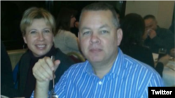 FILE - Andrew Brunson, an American who has been a Protestant missionary in Turkey for more than 20 years, is shown with his wife, Norine Brunson, in this undated photo.