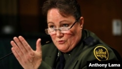 U.S. Border Patrol Chief Carla Provost testifies during a Senate Judiciary border security and immigration subcommittee hearing about the border, May 8, 2019, on Capitol Hill in Washington. 