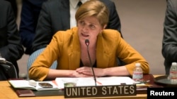 FILE - U.S Ambassador to the U.N. Samantha Power
