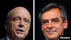 Alain Juppe (g) et Francois Fillon