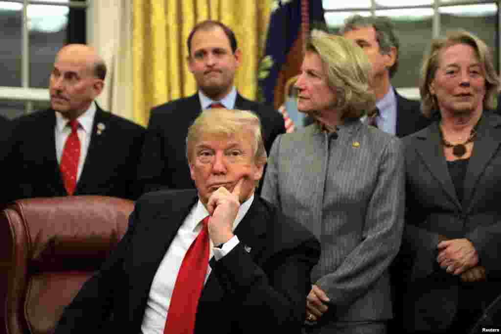 U.S. President Donald Trump attends a signing ceremony for the Interdict Act into law, to provide Customs and Border Protection agents with the latest screening technology on the fight against the opioid crisis.