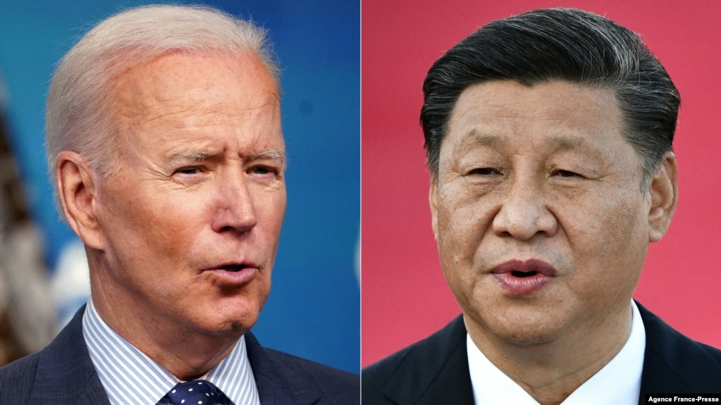 美国总统拜登和中国国家主席习近平的组合图。