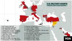 U.S. military assets that could be used in an operation in Syria.