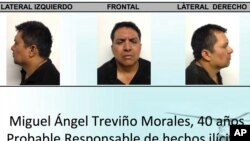 Retratos de frente y de perfil de Miguel Angel Treviño Morales, el peligro líder de los Zetas capturado el lunes en México.