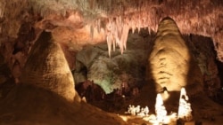 Cave formations in the Big Room at Carlsbad Caverns National Park near Carlsbad, New Mexico