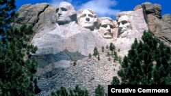 Mount Rushmore National Memorial, a massive sculpture depicting four U.S. presidents, was carved into Mount Rushmore in the disputed Black Hills region of South Dakota. 