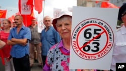 Russia Pension Protests
