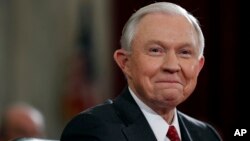 Attorney General Jeff Sessions was confirmed by the Senate, Feb. 8, 2017. As the nominee, the senator from Alabama smiles as he testifies on Capitol Hill in Washington, Jan. 10, 2017. 
