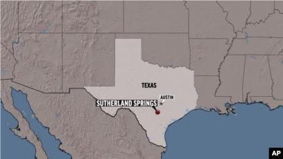 Sutherland Springs, Texas, nơi xảy ra vụ xả súng.