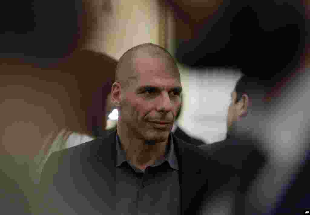 Finance Minister Yanis Varoufakis,&nbsp;an outspoken critic of the austerity measures, after being sworn in at the presidential palace in Athens, Jan. 27, 2015.