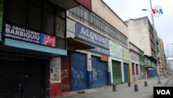 Le centre ville de Bogota avec des établissements commerciaux, des entités publiques et des églises fermés en raison de la pandémie de coronavirus. (Photo: Karen Sánchez)