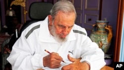 FILE - Fidel Castro in Havana, Cuba, April 19, 2015. 