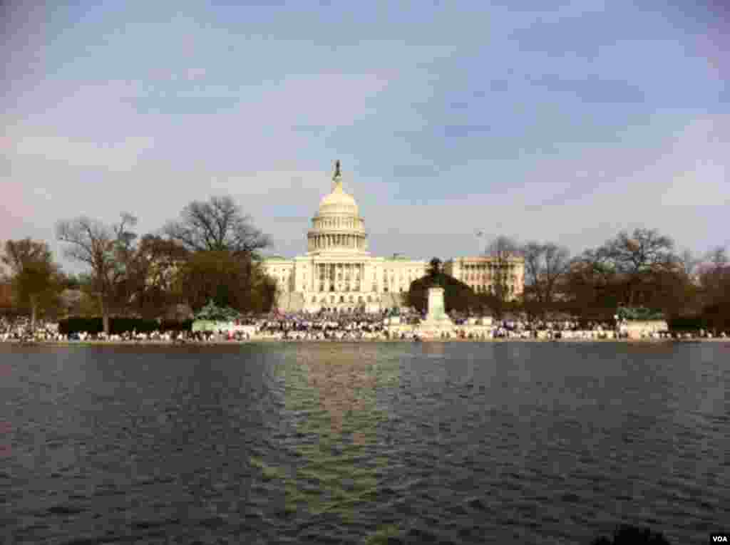 The West Lawn of the U.S. Capitol turned into a sea of people during the "All in for Citizenship" rally in Washington, DC, on Wednesday, April 10, 2013. (Photo by Carolyn Presutti)