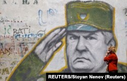 Mural Ratka Mladića u Beogradu, Srbija.