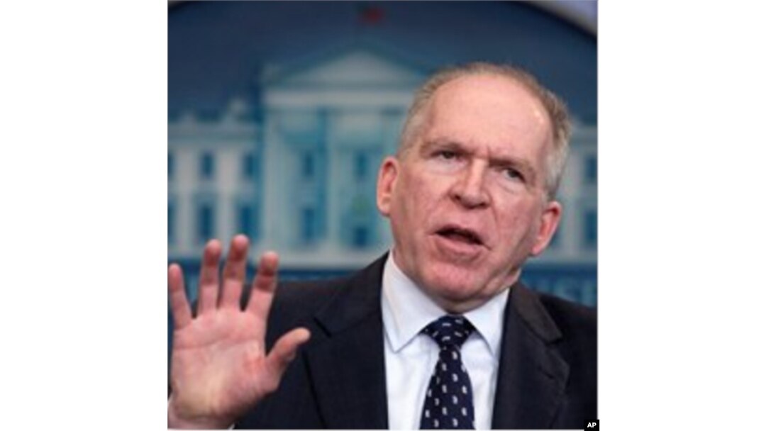 U.S. Deputy National Security Adviser for Homeland Security and Counterterrorism John Brennan gestures during the daily news briefing at the White House, May 2, 2011