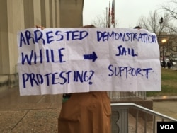 One of the protesters near the Capitol Hill, Washington DC.