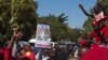 Manifestation contre la fermeture du journal The Post à Lusaka, en Zambie, le 22 juin 2016.
