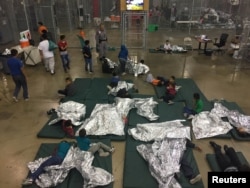 A view inside the U.S. Customs and Border Protection detention facility shows children at Rio Grande Valley Centralized Processing Center in Rio Grande City, Texas, June 17, 2018.