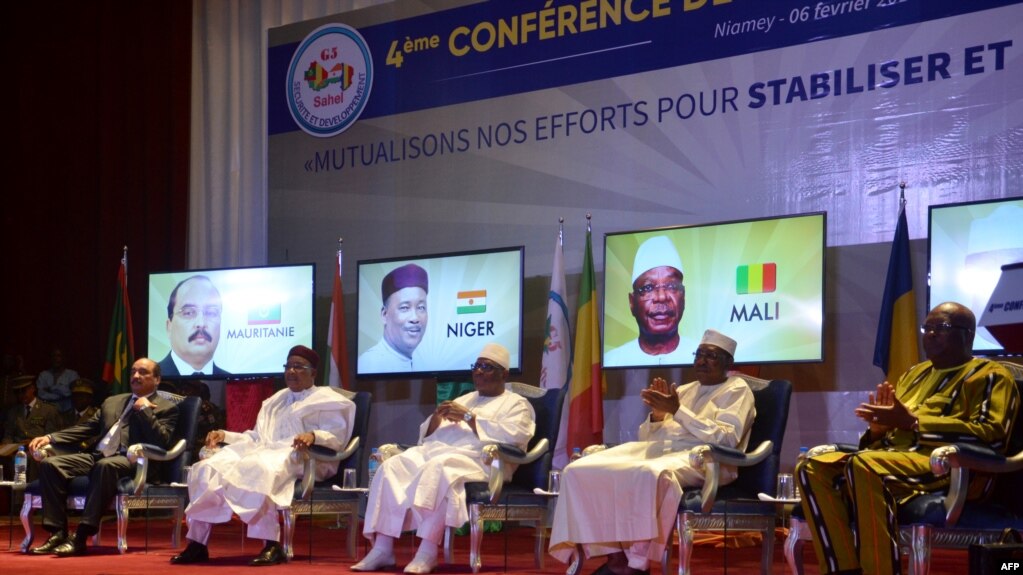 Les présidents du G5-Sahel lors de la réunion de l'organisation à Niamey, au Niger, le 6 février 2018.