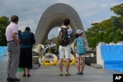 日本广岛遭到原子弹袭击72周年前夕，广岛的和平公园（2017年8月5日）