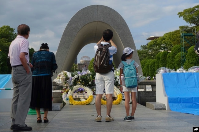 日本廣島遭到原子彈襲擊72週年前夕，廣島的和平公園（2017年8月5日）