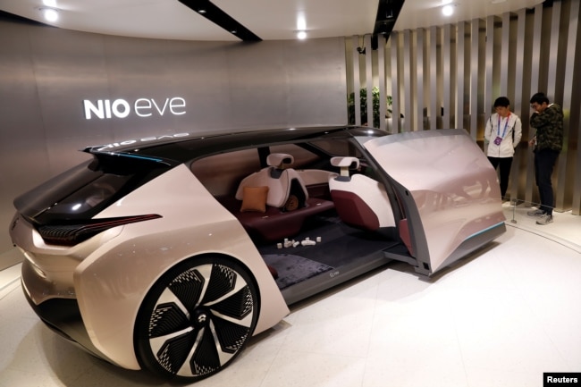 NIO Eve concept car is displayed during a media preview of the Auto China 2018 motor show in Beijing, China April 25, 2018. (REUTERS/Damir Sagolj)