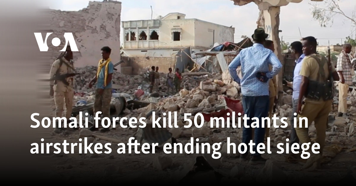 Somali forces kill 50 militants in airstrikes after ending hotel siege