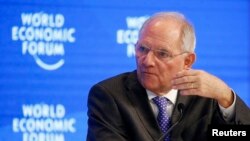 Wolfgang Schaeuble, German Minister of Finance attends the World Economic Forum (WEF) annual meeting in Davos, Switzerland, Jan. 20, 2017. 
