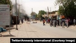 Amnesty international appelle les autorités soudanaises à diligenter une enquête sur l'attaque meurtrière d’une milice pro-gouvernementale contre un camp de personnes déplacées internes au Darfour, 22 mai 2018. (Twitter/Amnesty international)