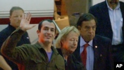 This image taken from a video shows former Marine Sergeant Andrew Tahmooressi en route to his family's Weston, Florida, home after returning to the United States, Nov. 1, 2014.