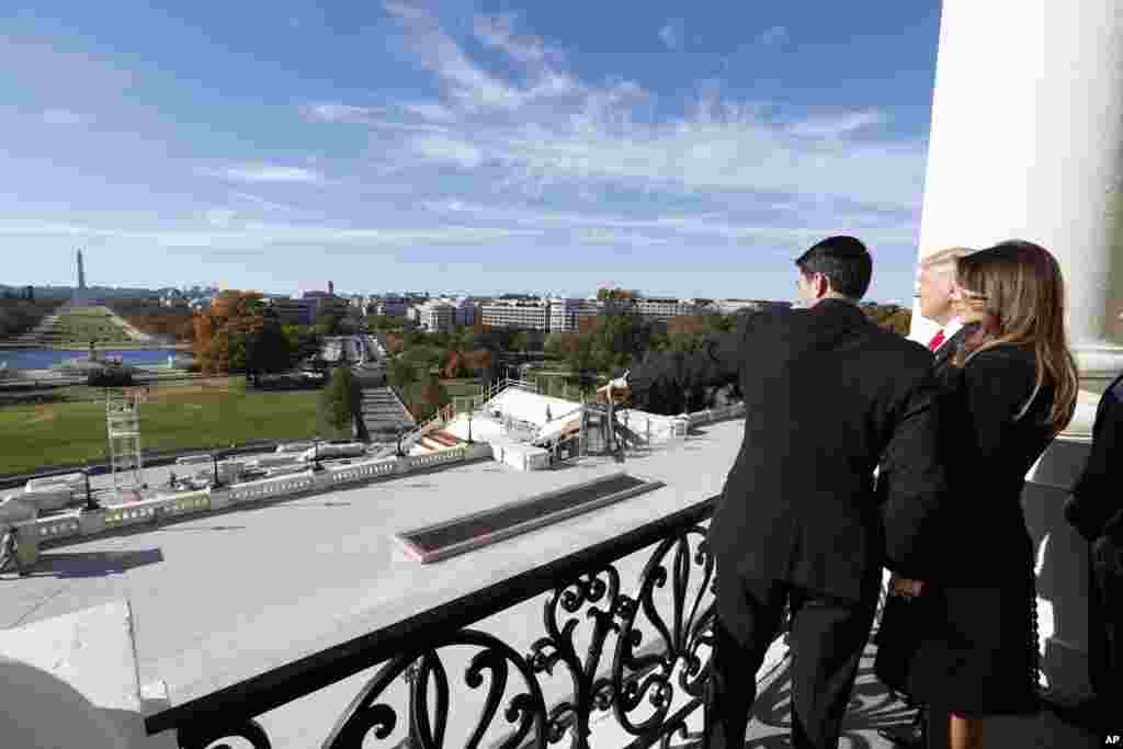 2016年11月10日，美國眾議院議長保羅&middot;瑞安和候任總統川普在國會大廈的議長陽台上