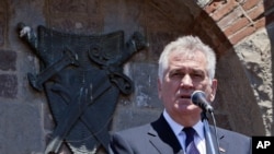 Predsednik Srbije Tomislav Nikolić drži govor na ceremoniji obeležavanja 625 godina od Kosovske bitke.