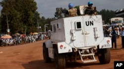 Tentara penjaga perdamaian PBB di Bangui, Republik Afrika Tengah.
