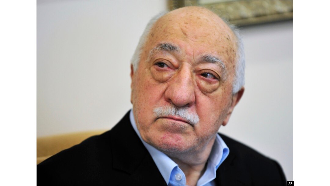 FILE -Islamic cleric Fethullah Gulen speaks to members of the media at his compound, in Saylorsburg, Pa., July 2016.