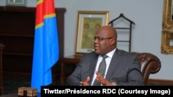 Perezida wa Republika iharanira demokarasi ya Kongo, Félix Thsisekedi mu nama i Kinshasa, italiki 19/02/2019. 