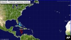 Map of Altantic tropical cyclone activity, 04 Nov 2010, 7:51 AM EDT